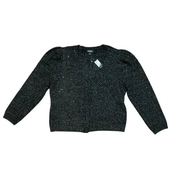 Express Black Sparkle Cardigan - Picture 1 of 8